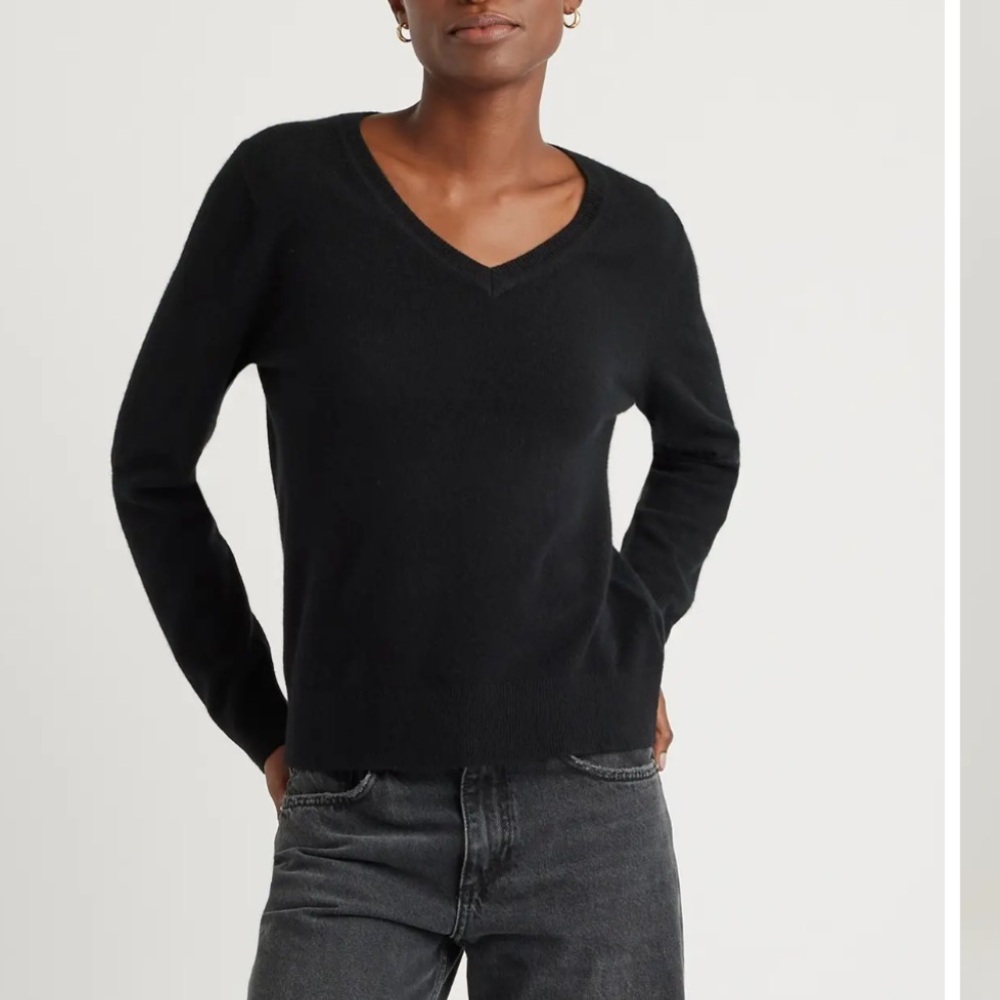 Quince Mongolian Cashmere V-Neck Sweater
